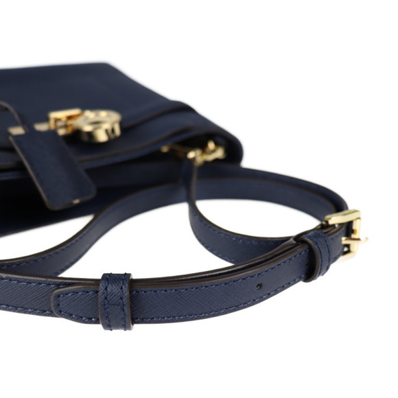 Michael Kors Hamilton Traveler Medium Shoulder Bag 35F7GHXM2L PVC Navy Cadena - Picture 6 of 9